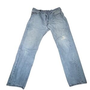 Vintage 2001's  Levis 501 Mens Lt Wash Straight Leg Denim Jeans Blue W38  Canada